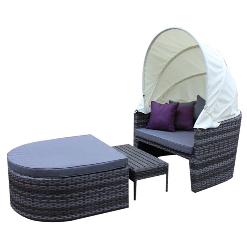 Rattan Garden Day Bed Aluminum Garden Furniture Set FNT-006 - Glory Leisure