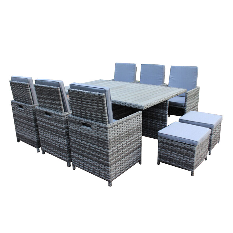11Pcs Aluminum Frame Rattan Garden Furniture Set FNT-009 - Glory Leisure