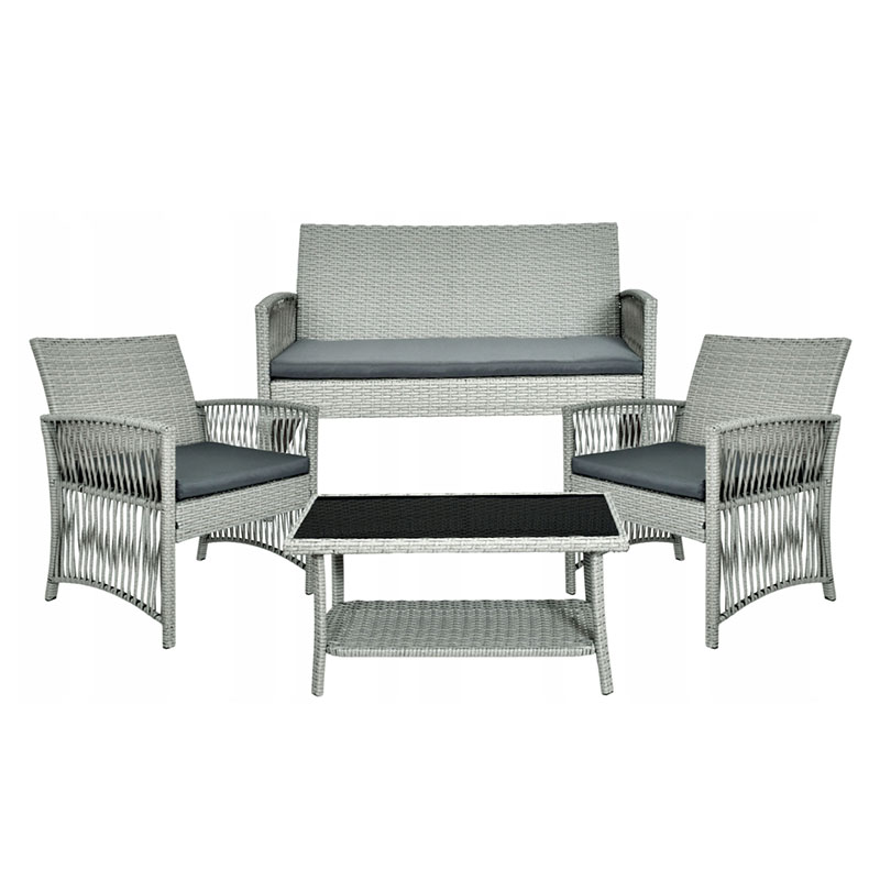 Seil Rattan Kaffee Set Aluminiumsofa Set Fnt-068