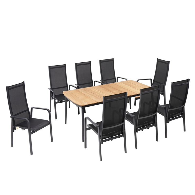 Outdoor Dining Set with Plastic Wood Table Top FNT-088 -Glory Leisure