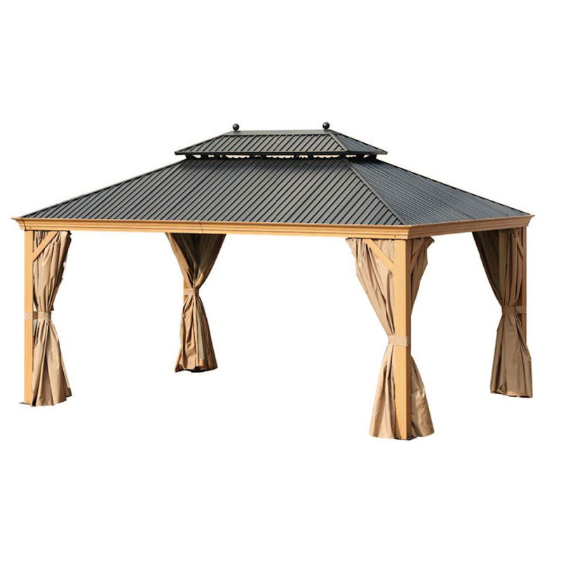 Double Roof Gazebo Hardtop Galvanized Pavilion Aluminum GZB-049