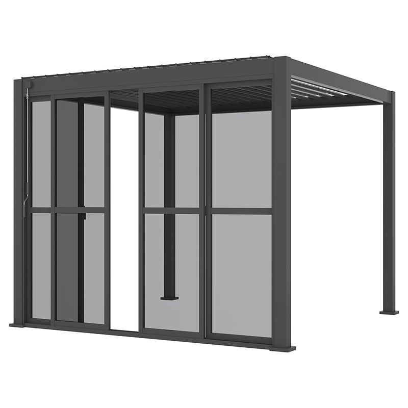 Sliding PC Door for Pergola Detachable Moveable Door Easy Install Windproof UV-Resistant